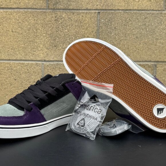 Rare VTG Emerica The Mob Black/Purple Suede skateboarding sneaker shoes Size 9 - Picture 11 of 11